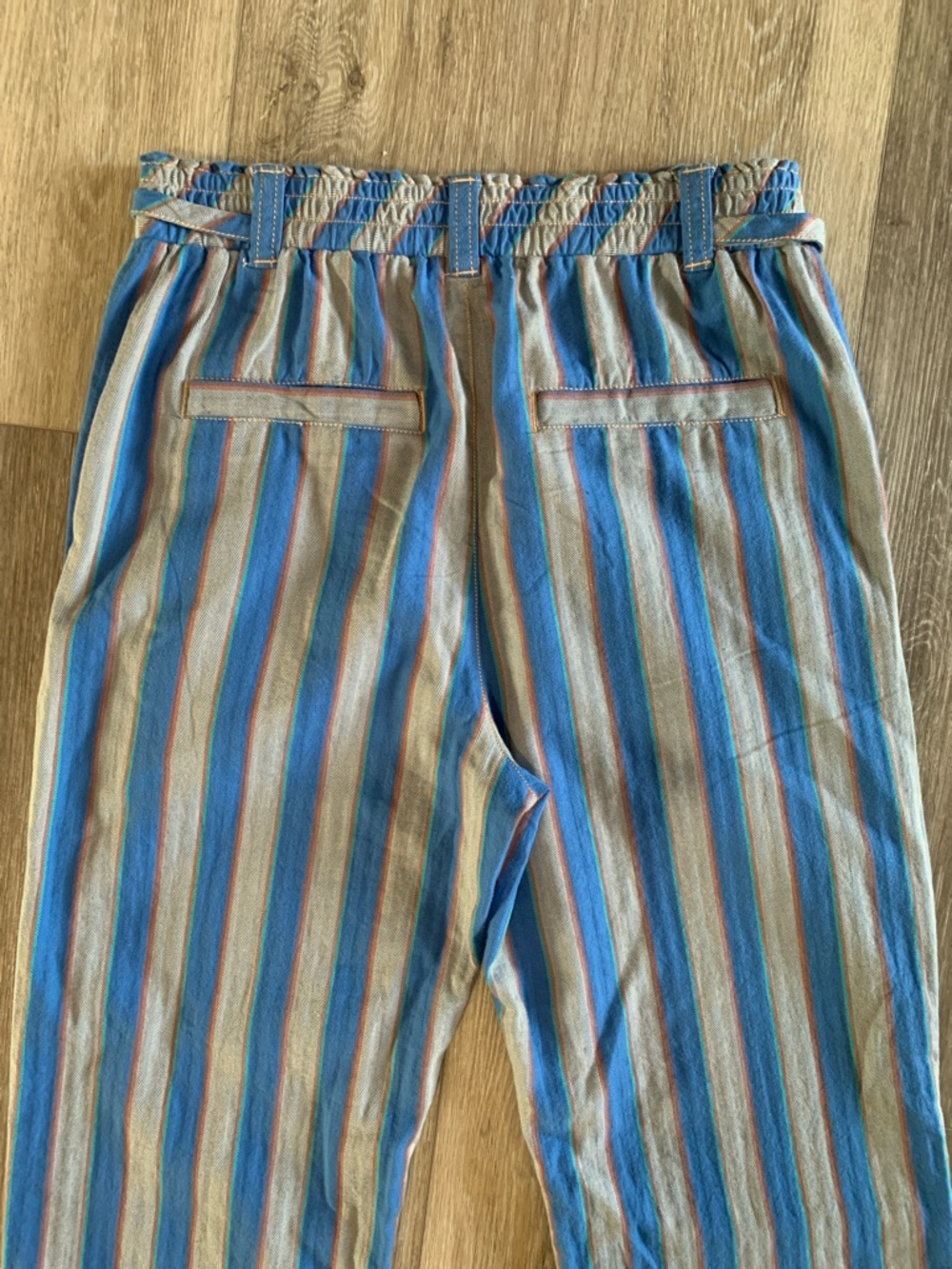 Free People Marielle Striped Pull-On Pants NWT Blue - Picture 8 of 12